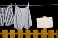 Men's underwear hanging on a clothesline Royalty Free Stock Photo